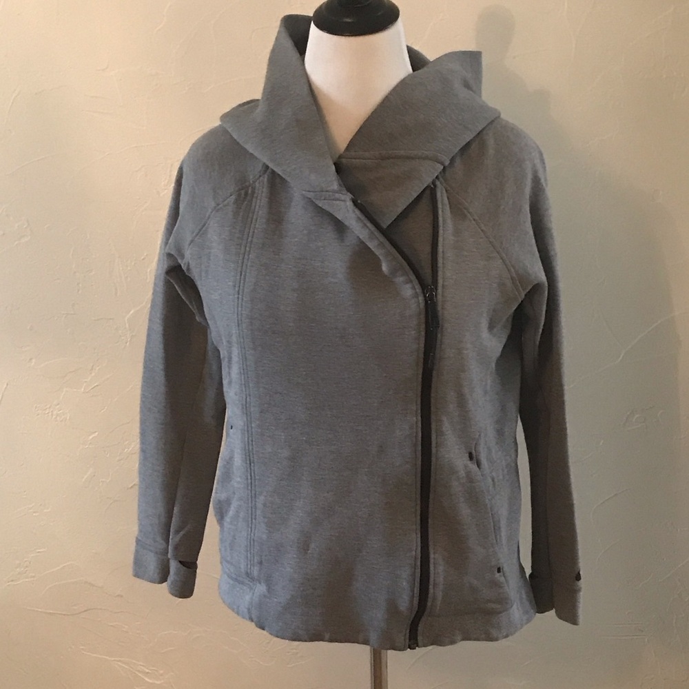 Nike Women's Charcoal Asymmetrical Full Zip Sweatshirt Jacket